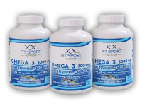3x Omega 3 3000mg Pure Fish Oil + Vitamin E 150 softgels - Rybí olej