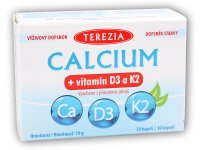 Calcium + vitamin D3 a K2 30 kapslí