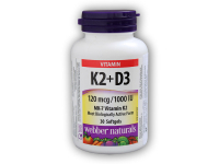 K2 + D3 120 mcg/1000 IU 30 kapslí