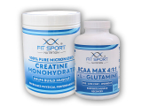 100% Creatine Monohydrate 550g + BCAA MAX 4:1:1 + L-Glutamine 240 caps
