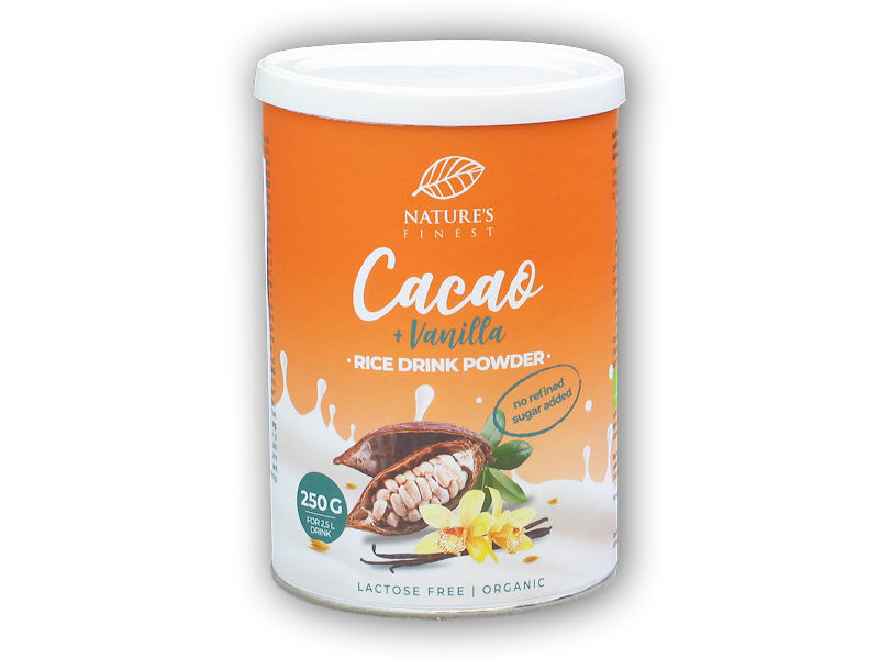 Rice Drink Powder Cacao+vanilla Bio 250g www.fitsport.eu